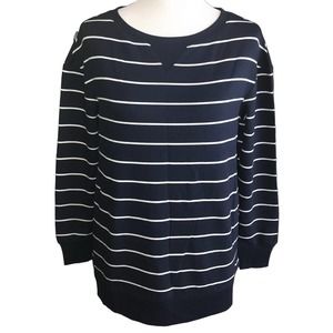 STARS ABOVE NAVY BLUE WHITES STRIPED SUPER SOFT COZY FLEECE SIZE XS